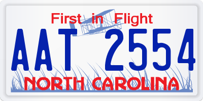 NC license plate AAT2554