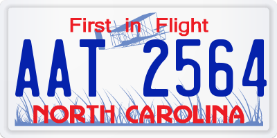 NC license plate AAT2564