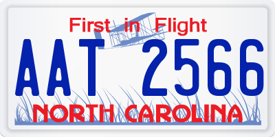 NC license plate AAT2566