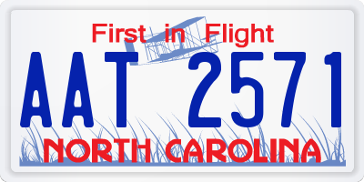 NC license plate AAT2571