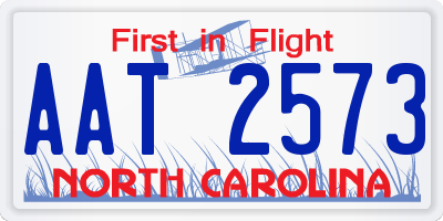 NC license plate AAT2573