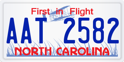 NC license plate AAT2582