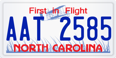 NC license plate AAT2585