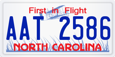 NC license plate AAT2586