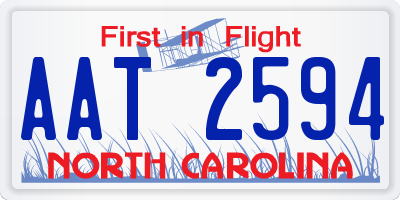 NC license plate AAT2594