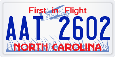 NC license plate AAT2602