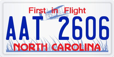 NC license plate AAT2606