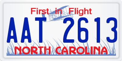 NC license plate AAT2613