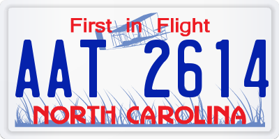 NC license plate AAT2614