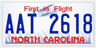 NC license plate AAT2618