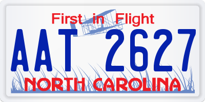 NC license plate AAT2627
