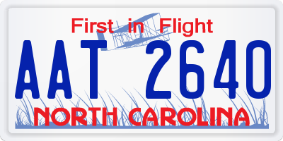 NC license plate AAT2640