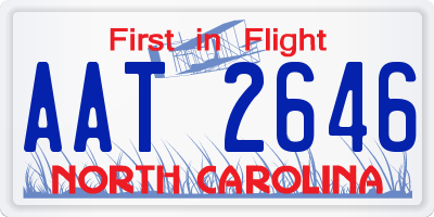 NC license plate AAT2646
