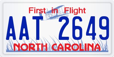 NC license plate AAT2649