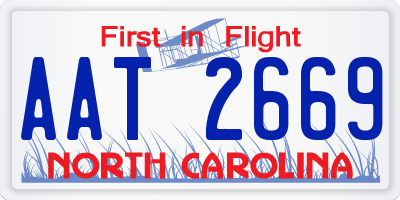 NC license plate AAT2669