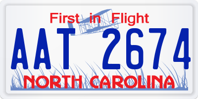 NC license plate AAT2674
