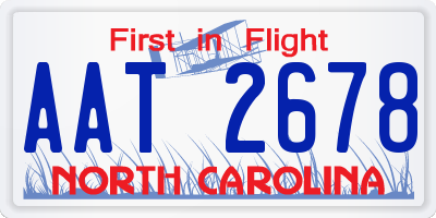 NC license plate AAT2678