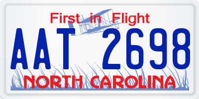 NC license plate AAT2698