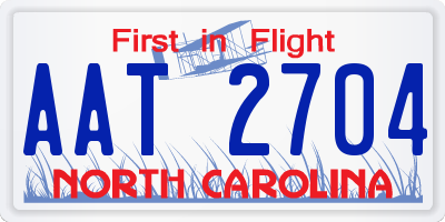 NC license plate AAT2704