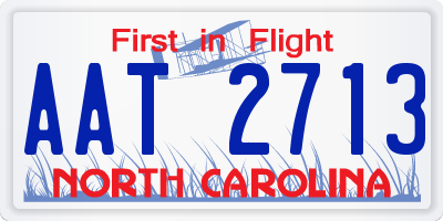 NC license plate AAT2713