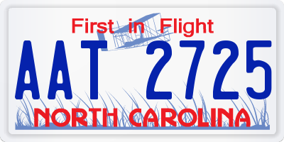 NC license plate AAT2725