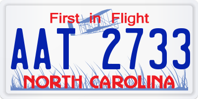 NC license plate AAT2733