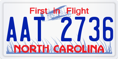 NC license plate AAT2736