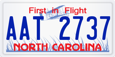 NC license plate AAT2737