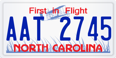 NC license plate AAT2745