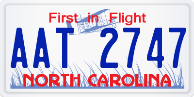 NC license plate AAT2747
