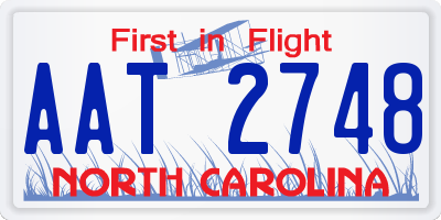 NC license plate AAT2748