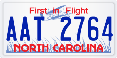 NC license plate AAT2764