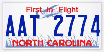 NC license plate AAT2774