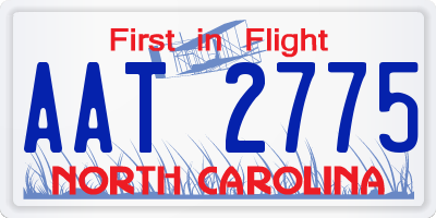 NC license plate AAT2775