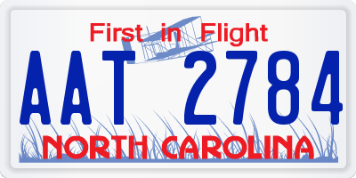 NC license plate AAT2784
