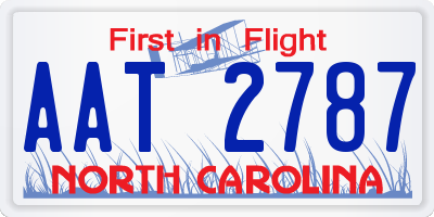 NC license plate AAT2787