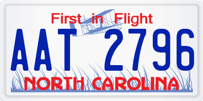 NC license plate AAT2796