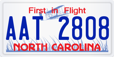 NC license plate AAT2808