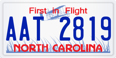 NC license plate AAT2819