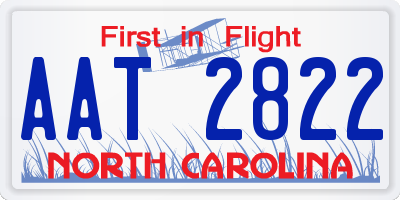 NC license plate AAT2822