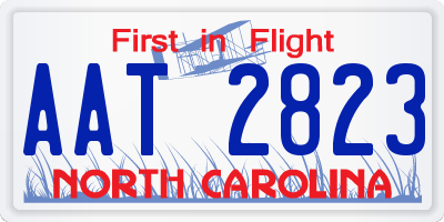 NC license plate AAT2823