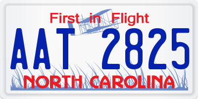 NC license plate AAT2825