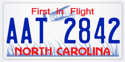 NC license plate AAT2842