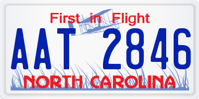 NC license plate AAT2846