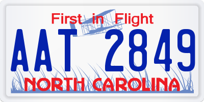 NC license plate AAT2849