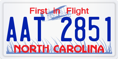 NC license plate AAT2851