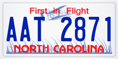 NC license plate AAT2871