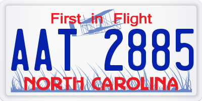 NC license plate AAT2885