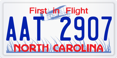 NC license plate AAT2907