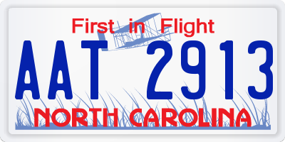 NC license plate AAT2913